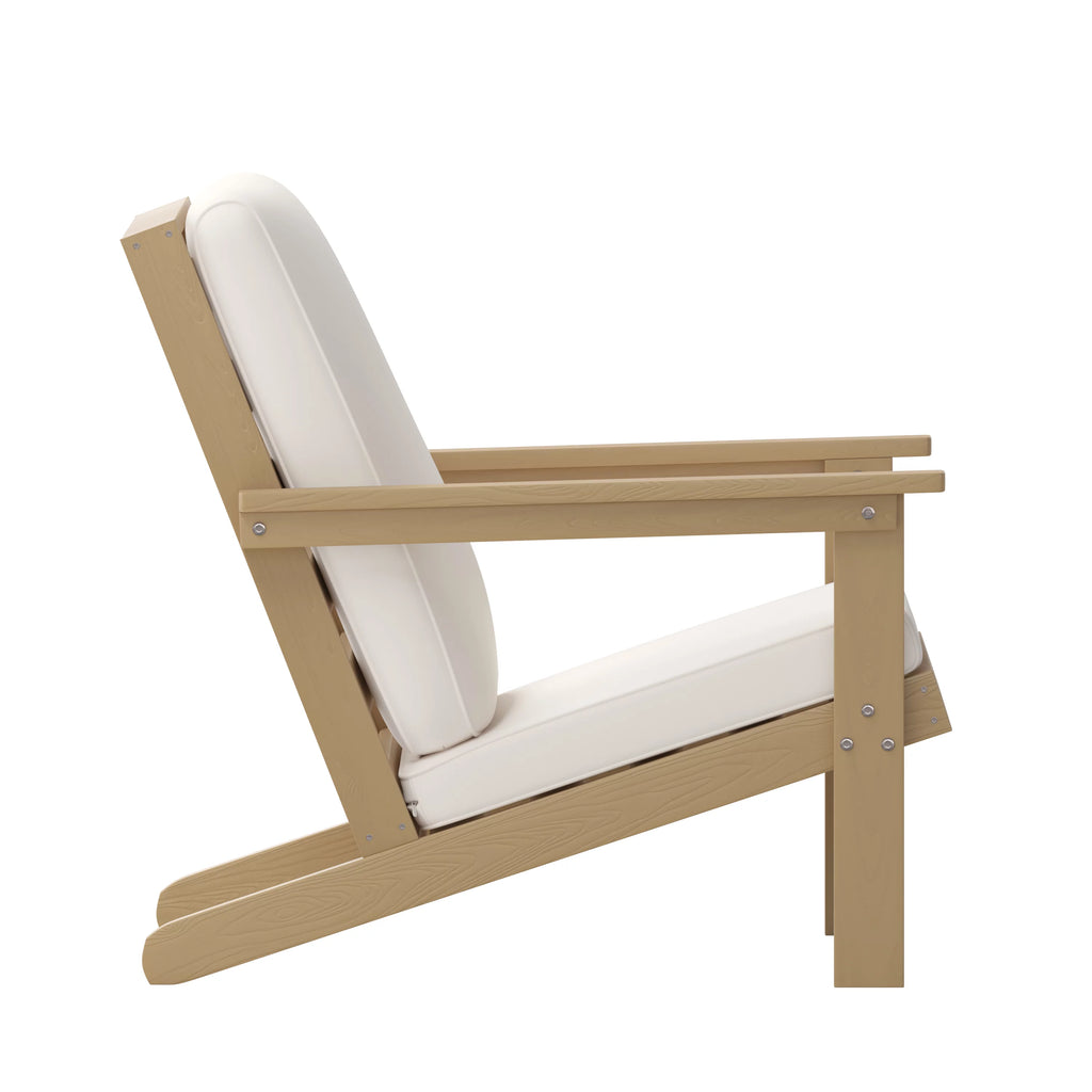 All-Weather Poly Resin Adirondack Chair with Cushions G308903