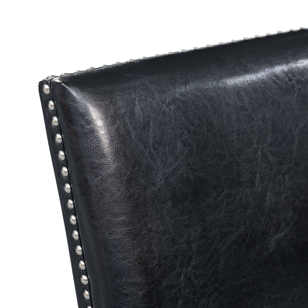 Black Faux Leather Side Chair Set V884