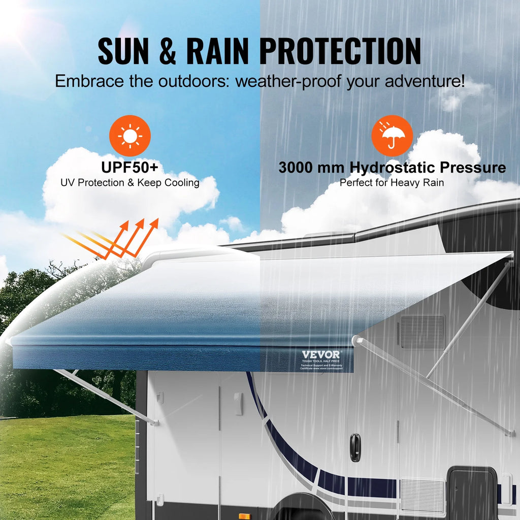 15' RV Awning Fabric Replacement 16oz PVC Fabric Waterproof P8156