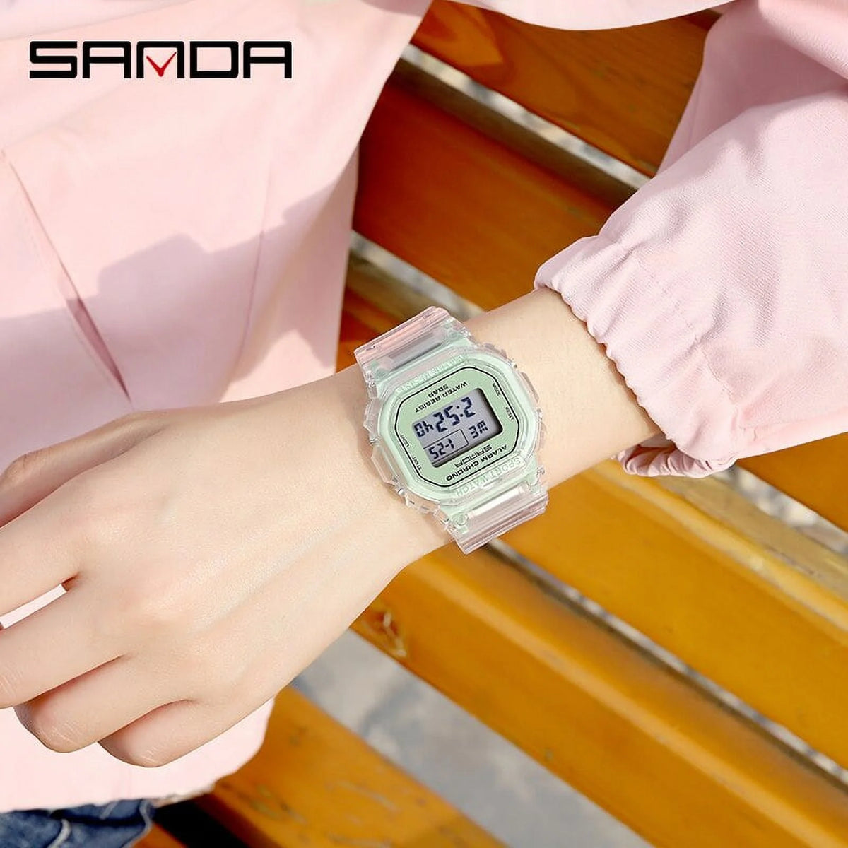 Transparent Strap LED Digital Sport Watch M607