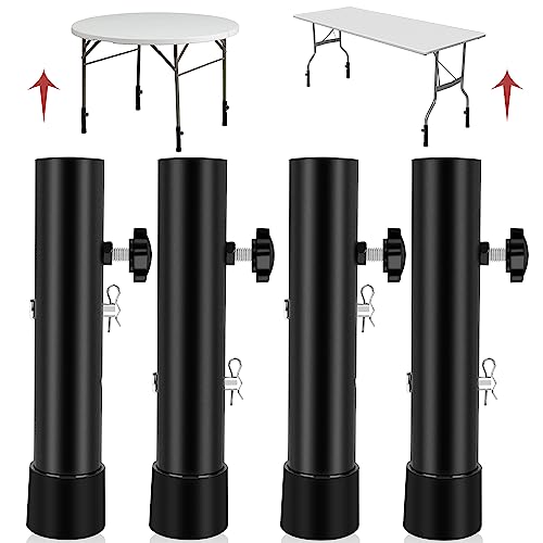 (4-Pack) Steel Folding Table Leg Extenders, Adjustable 3.6in/5.2in H98293