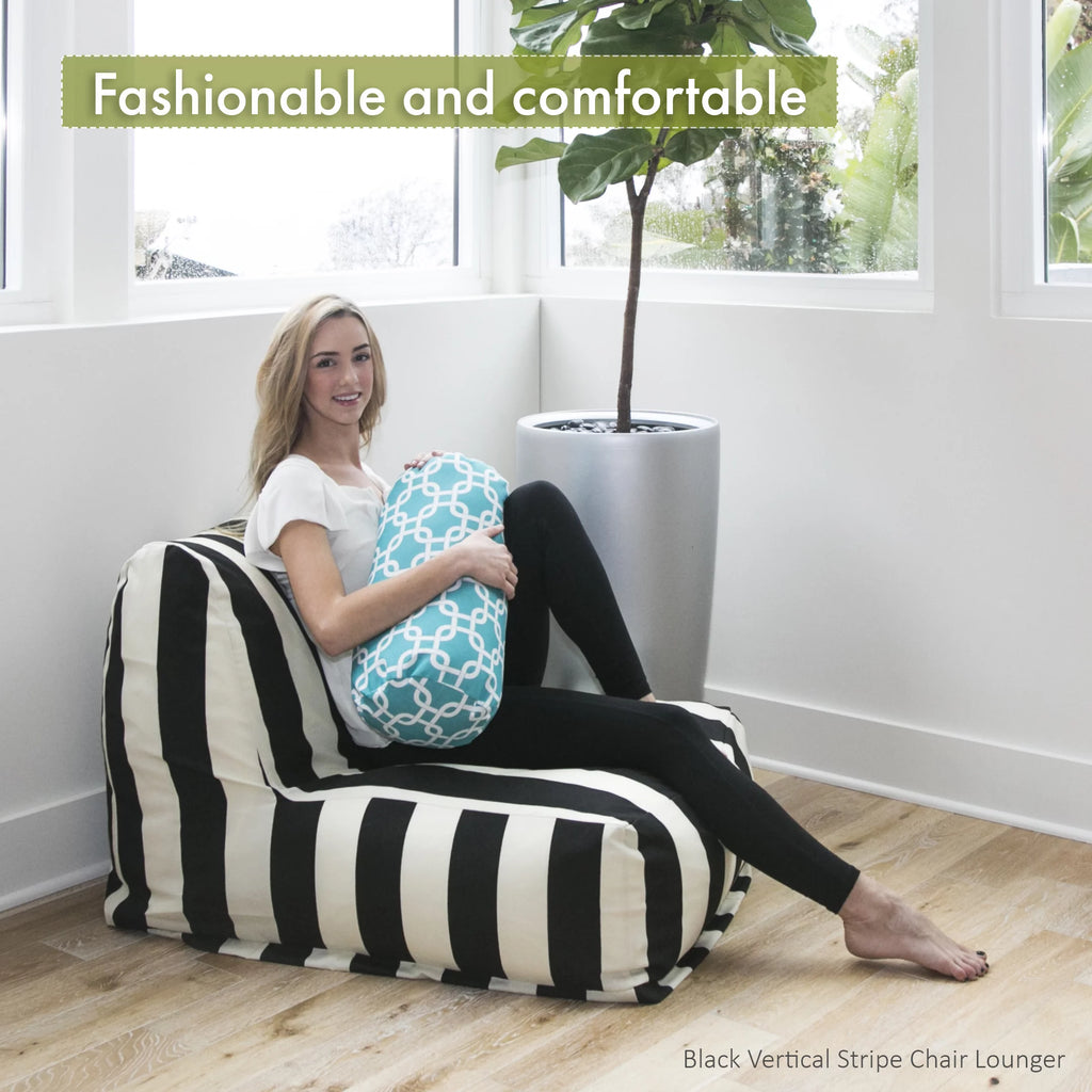 Black Chevron Chair Lounger Bean Bag Q14489