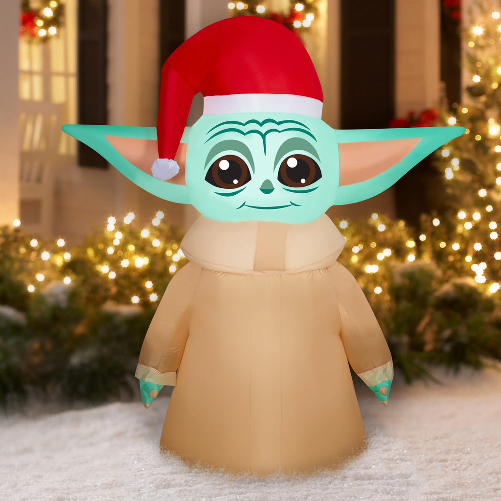Star Wars Airblown Inflatables Christmas Stylized Grogu with Santa hat Q952