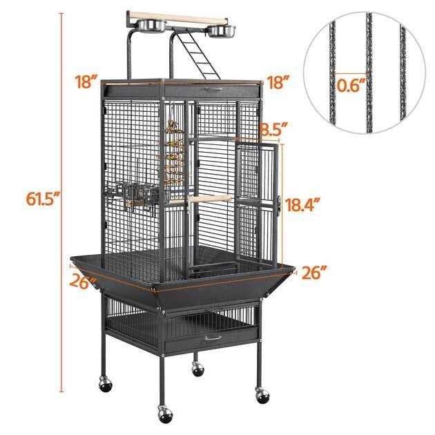 61-in Rolling Parrot Cage D62489