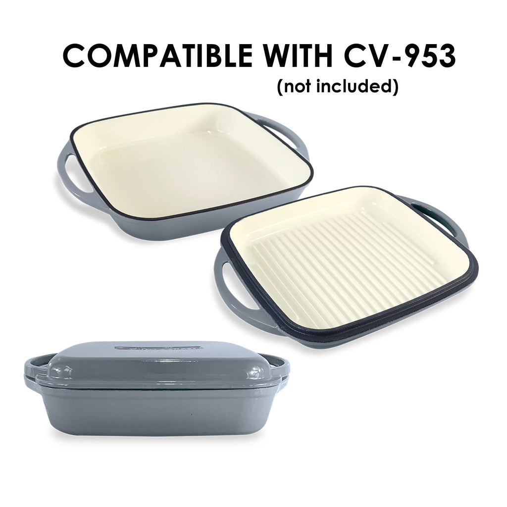 10" Square Enameled Cast Iron Grill Pan S7888