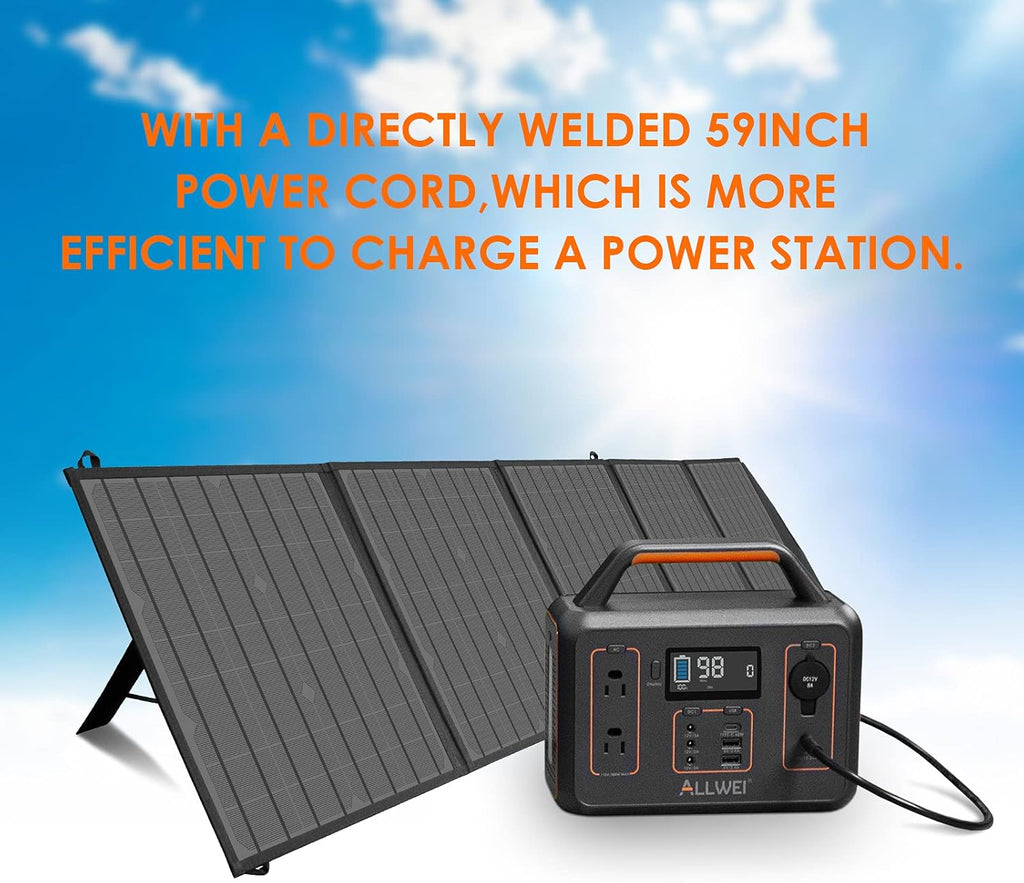 100W Portable Foldable Solar Panel with DC Adapters D324012