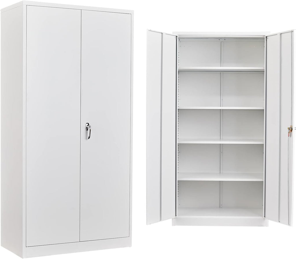 72'' Tall Metal Storage Cabinet with Locking Doors and 4 Adjustable Shelves S519475