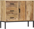 Solid Mango Wood Sideboard with Drawer Storage W472372