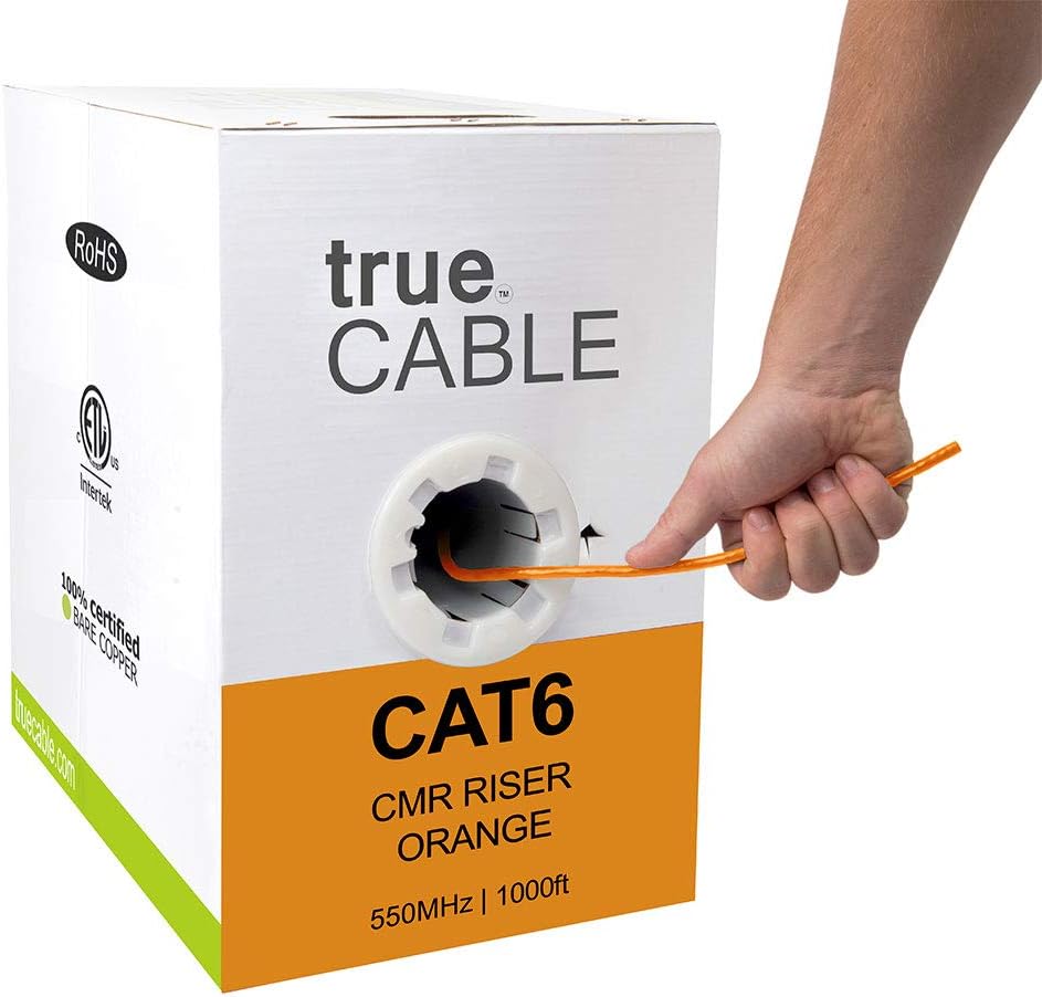 1000ft Purple 23AWG 4 Pair Solid Bare Copper Bulk Ethernet Cable W945834