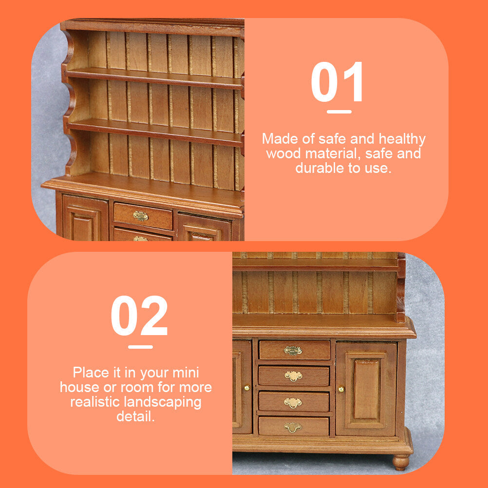 Mini Cabinet Wooden Craft Children Toy U1686