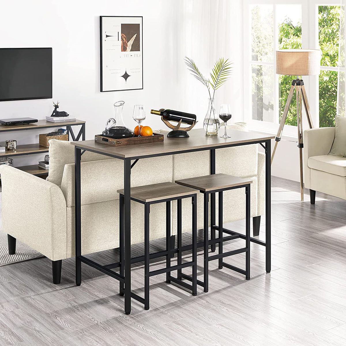 3 Piece Bar Table Set with 2 Bar Stools I417