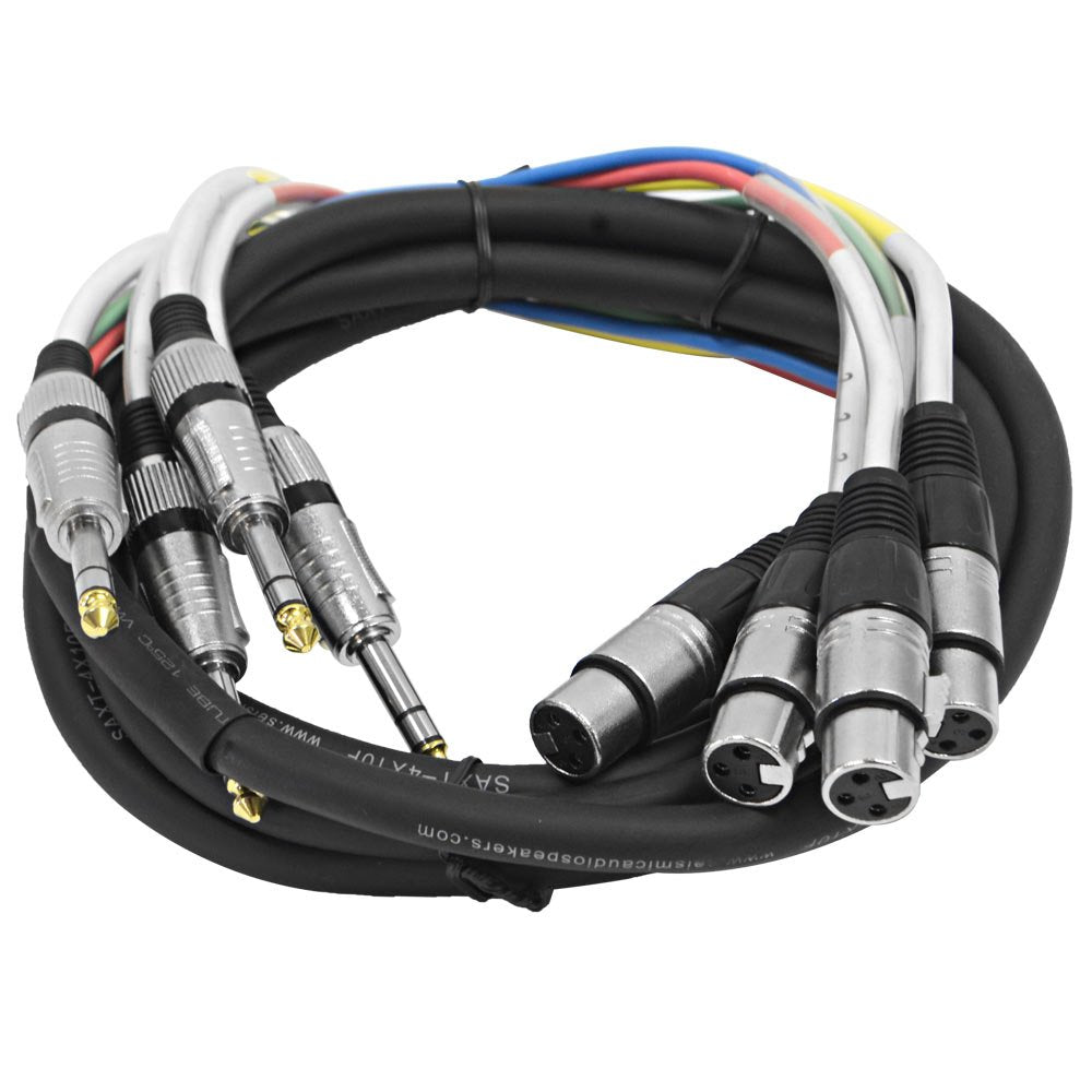8 Channel 15' XLR Female to 1/4 TRS Snake Cable M11651
