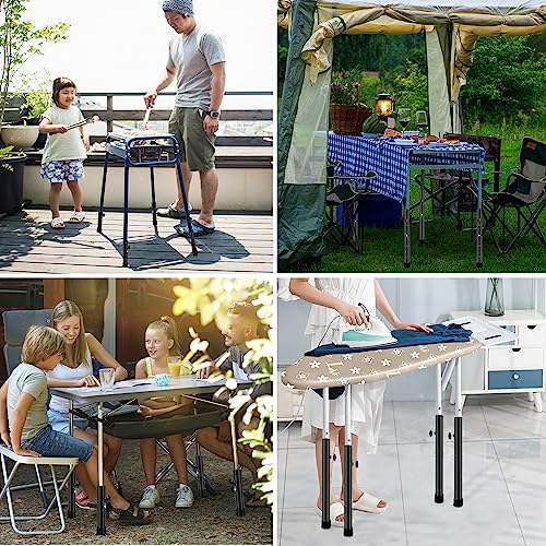(4-Pack) Steel Folding Table Leg Extenders, Adjustable 3.6in/5.2in H98293