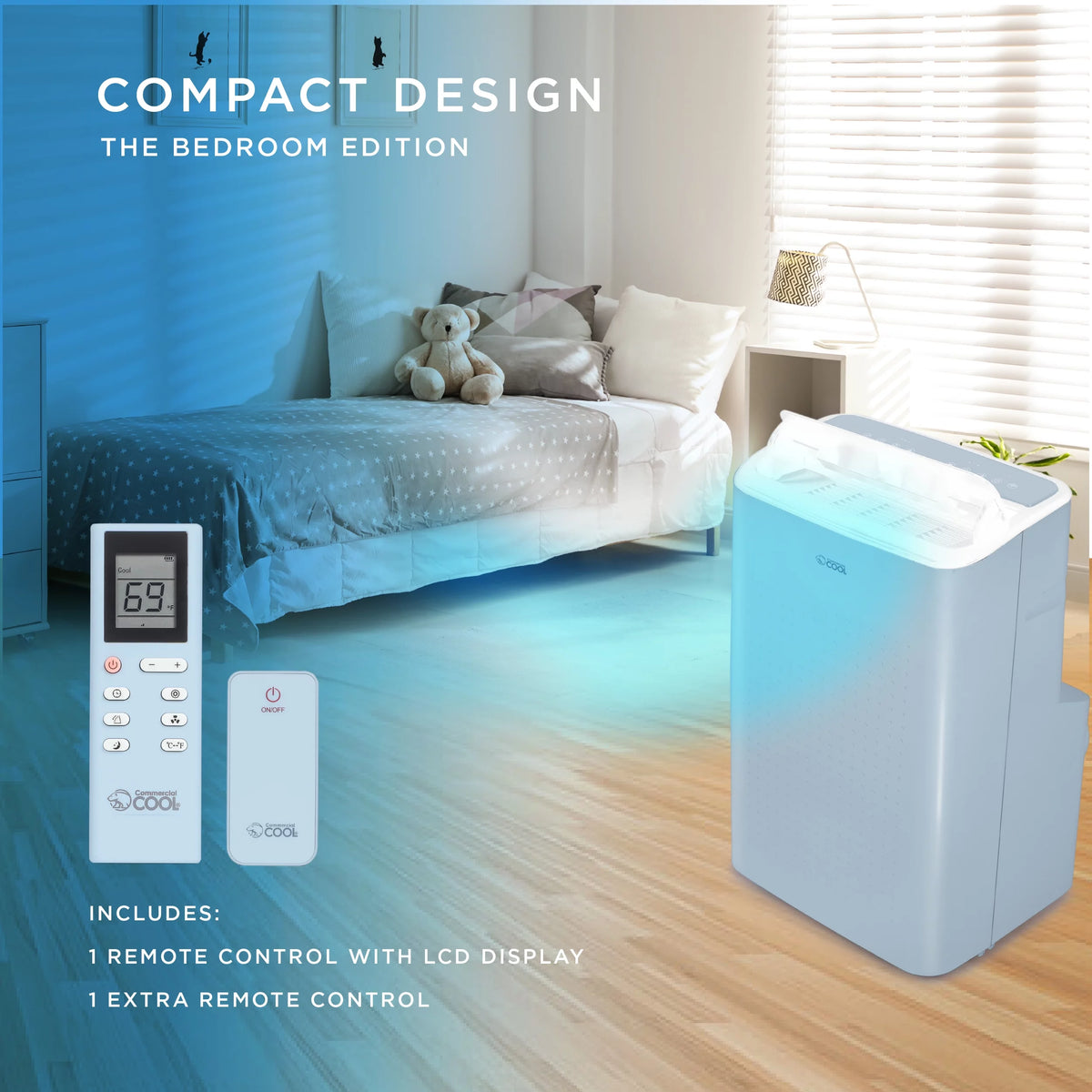Portable Air Conditioner Dehumidifier & Fan 6,350 BTU Light Blue D14610