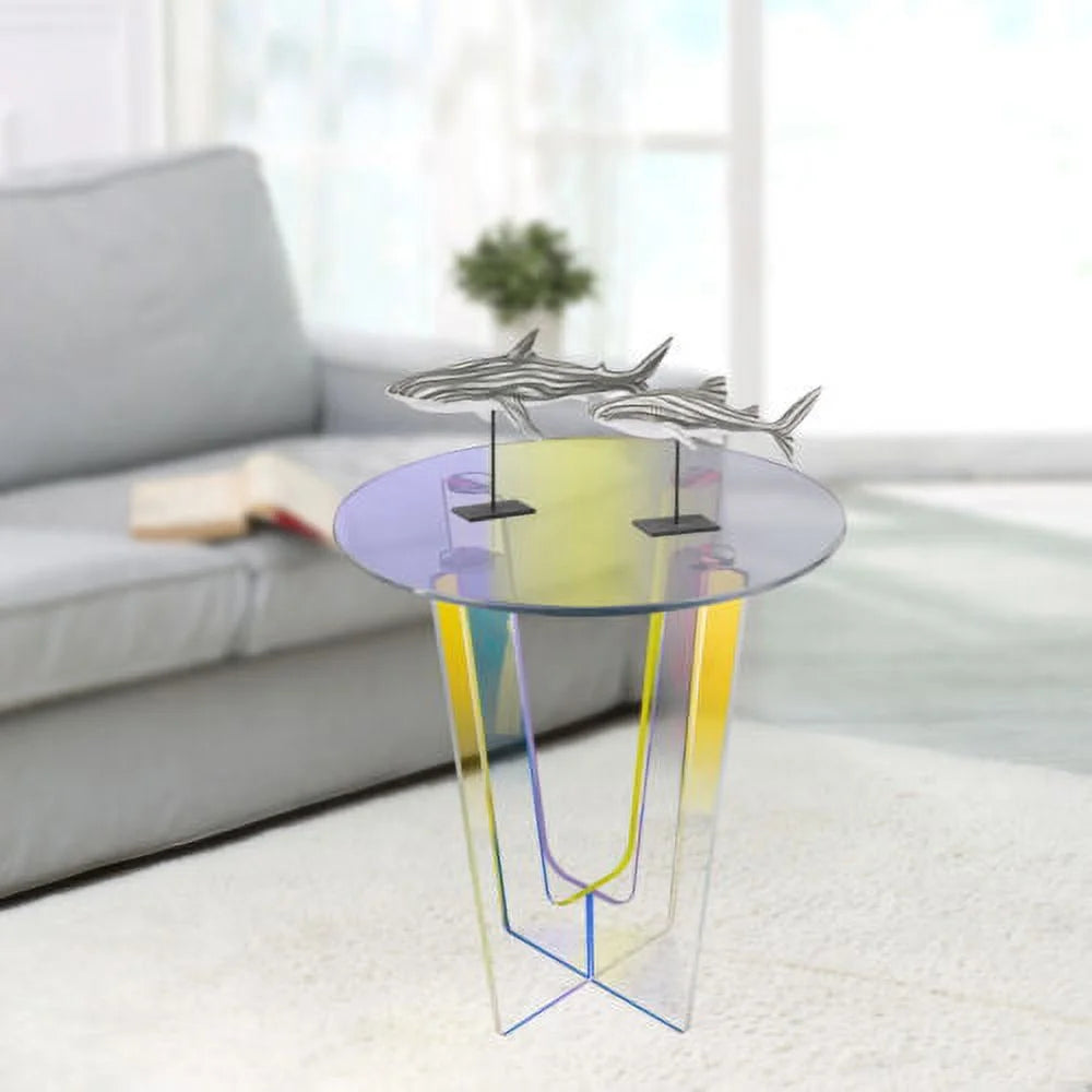 Iridescent Acrylic Round Coffee End Table A6871