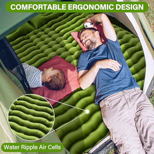 Self Inflating 4" Double Sleeping Pad with Pillow J4703