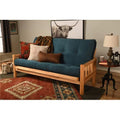Natural Futon Frame with Suede Navy Mattress Full Size N183784