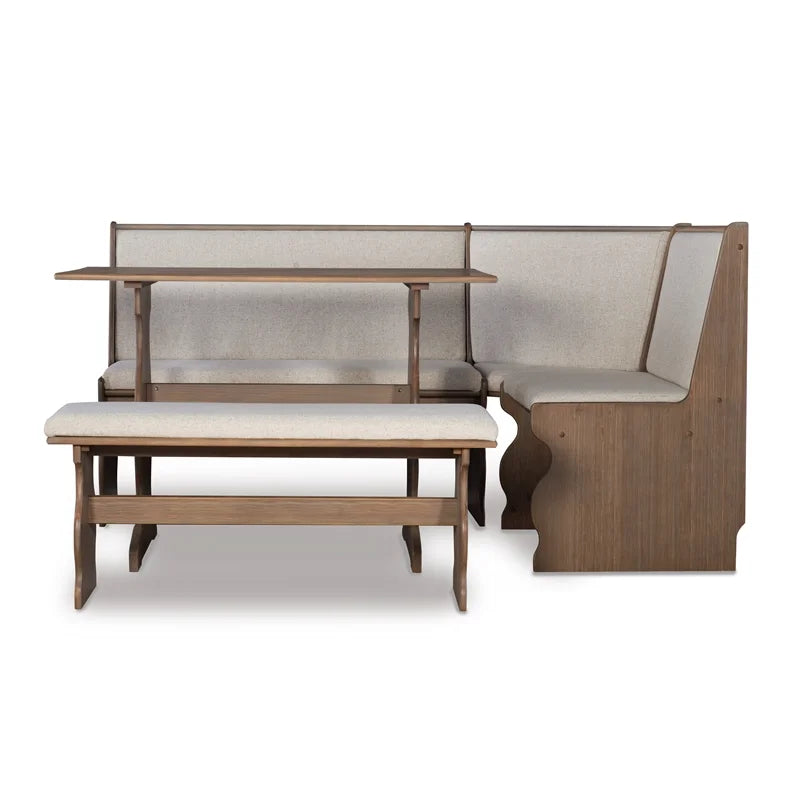 Brown Wood Corner Dining Set T32762