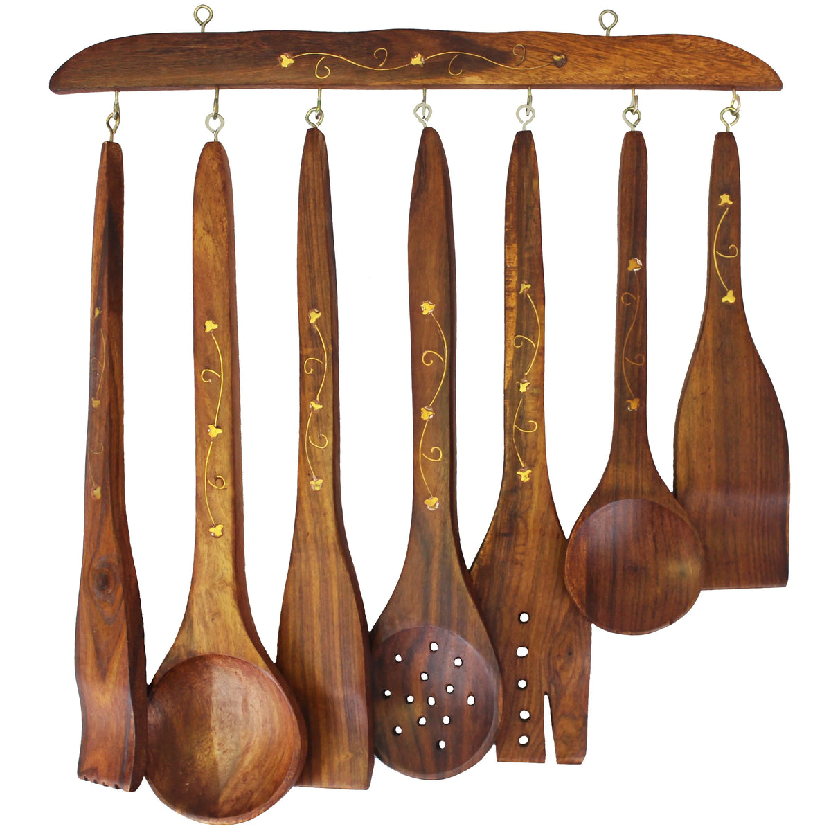 Handcarved Decorative Wooden Kitchen Spoon Set Z93603