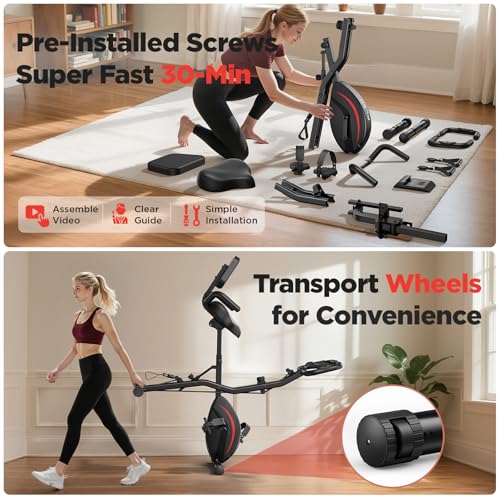 5 IN 1 Folding Exercise Bike with 6.6 LBS Flywheel Y4585