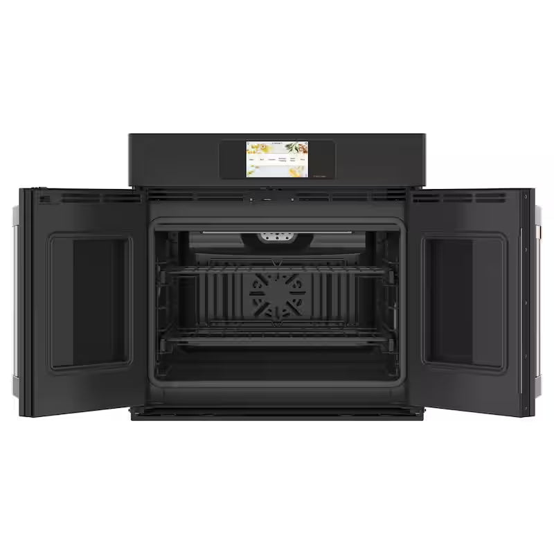 30 in. Smart Single Electric French-Door Wall Oven with Convection Self-Cleaning in Matte Black J3403