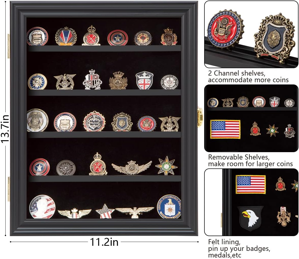 Black Shadow Box with Removable Shelves and Pinnable Background I2629