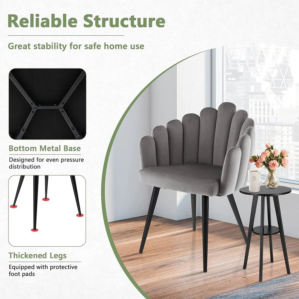 Gray Velvet Accent Dining Chair E265