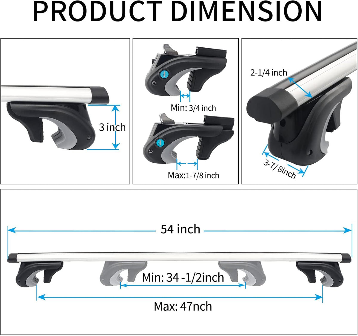 54'' Cross Bars Roof Racks Pack of 2 W6189