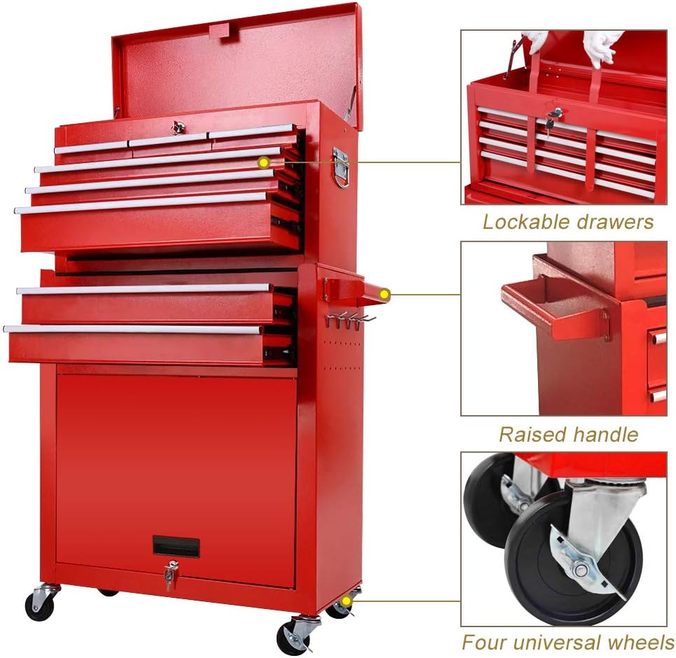 Black 8 Drawer Rolling Tool Chest D614095