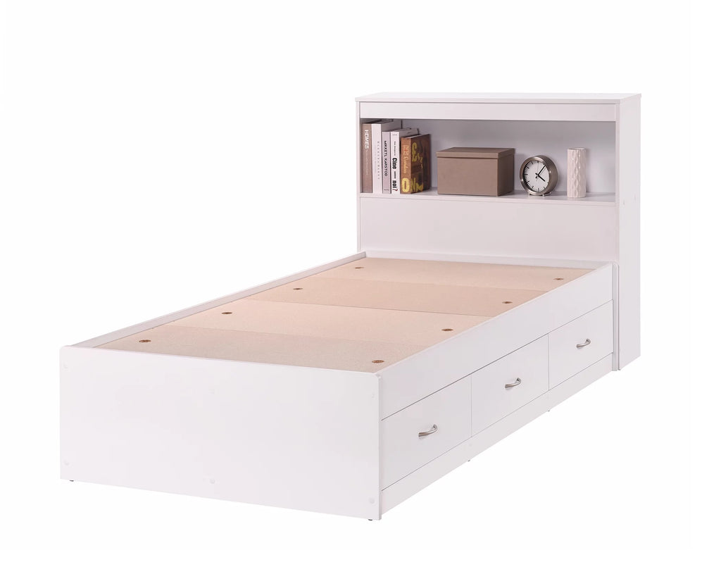 Black Twin-Size Captain Bed with 3 Drawers and Headboard Z1196