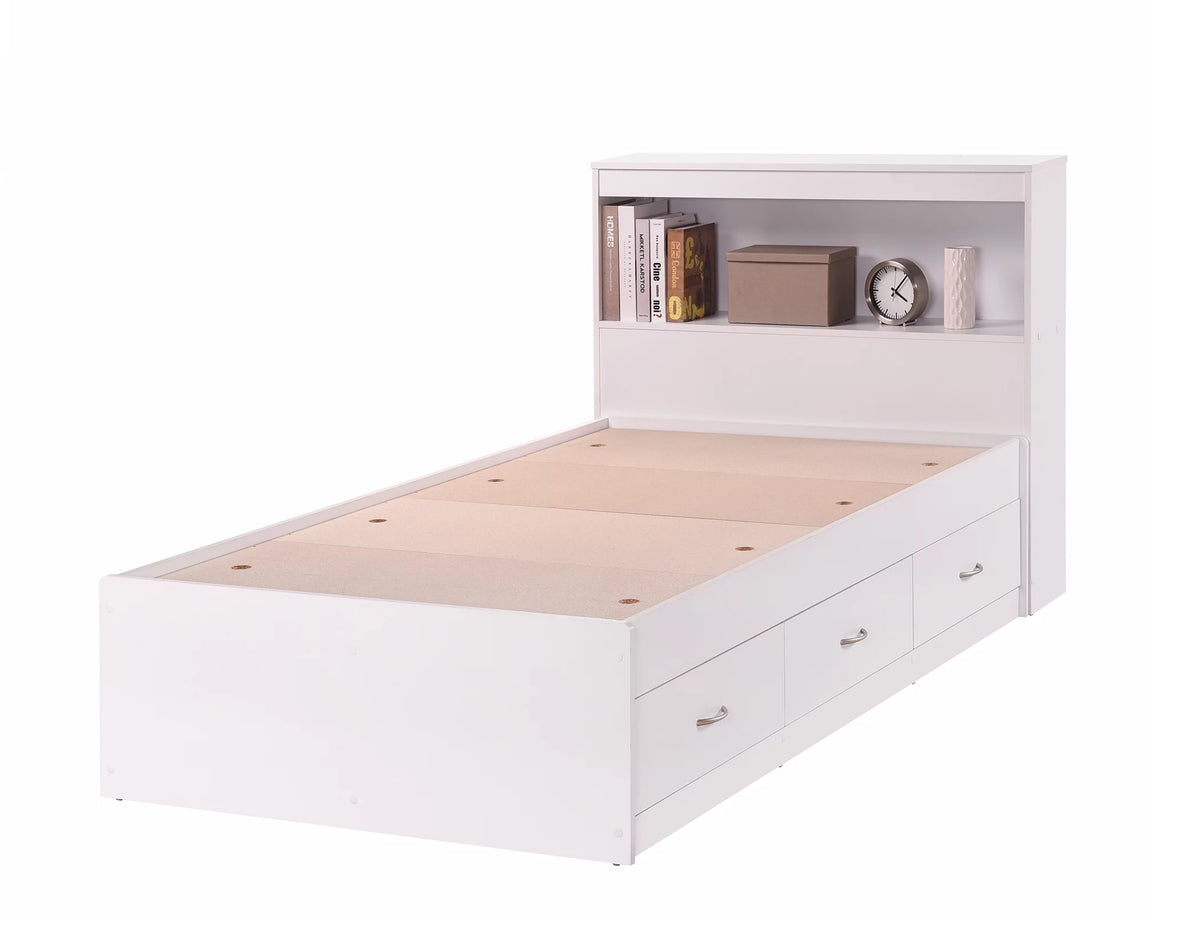 Black Twin-Size Captain Bed with 3 Drawers and Headboard Z1196