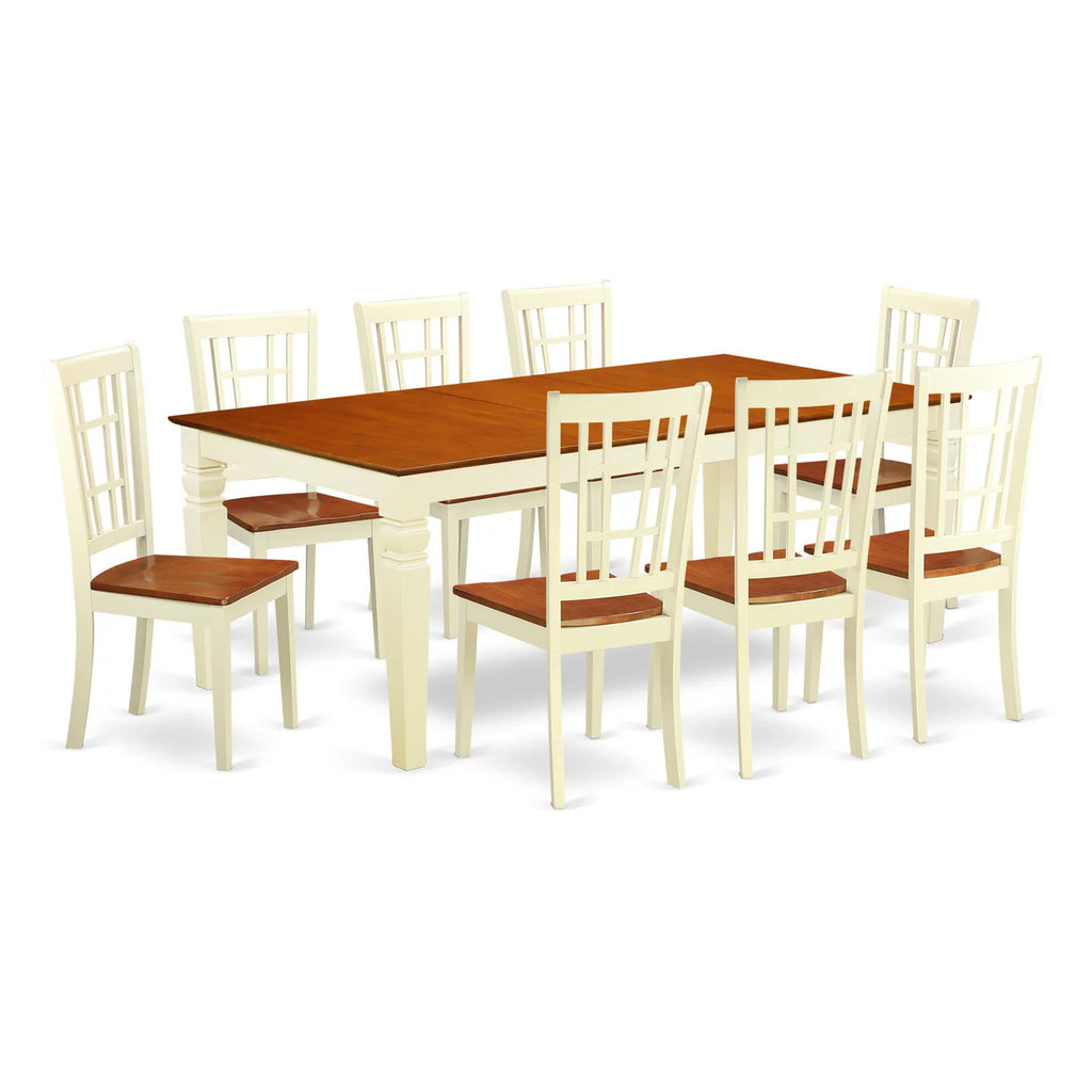 9 Pc Black Dining Room Set with Dining Table and 8 Linen Dining Chairs S251211