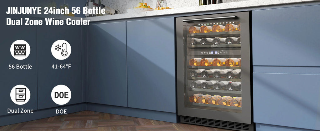 24" 56 Bottle Dual Zone Wine Cooler Refrigerator G965109