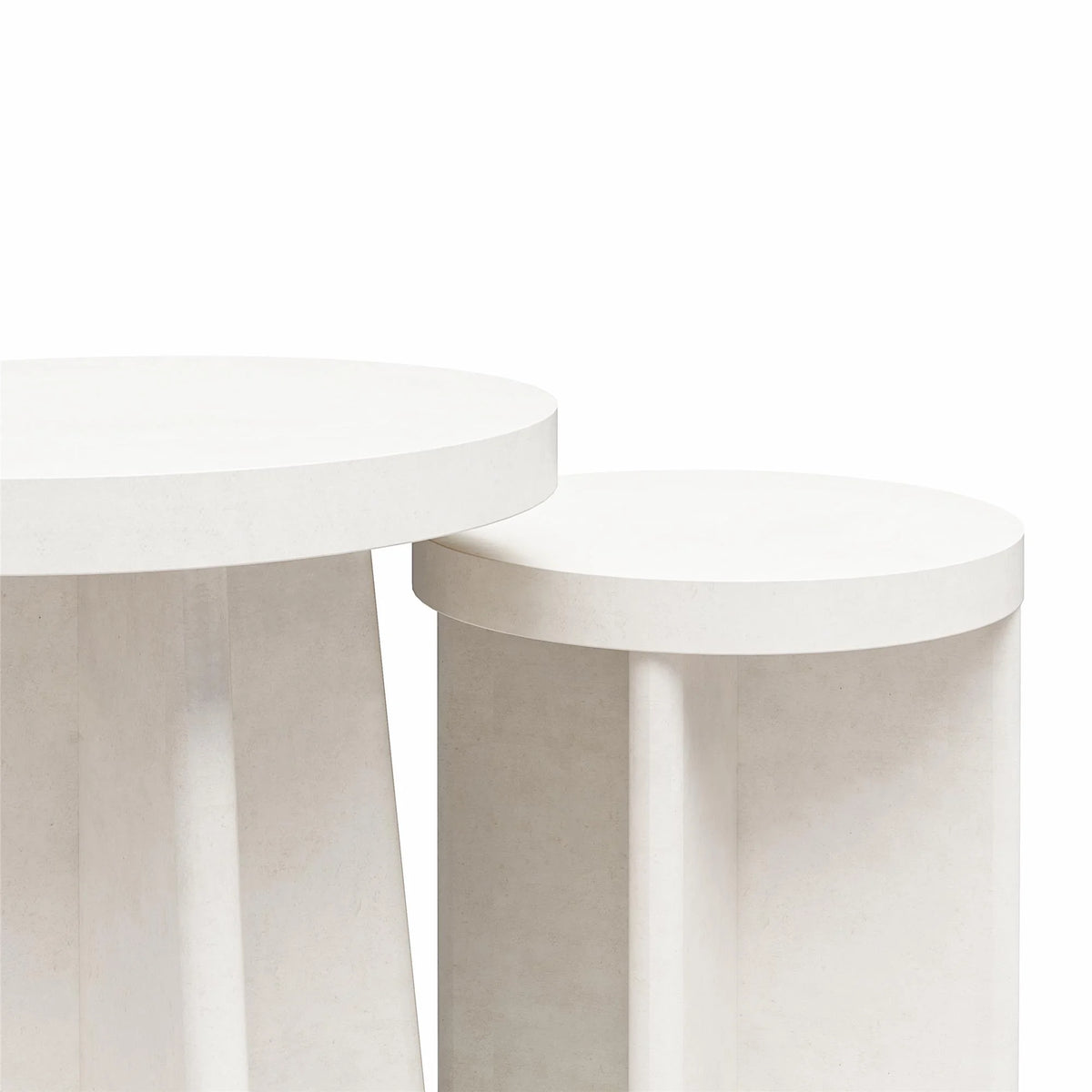 Round End Tables, Set of 2, Plaster Y514