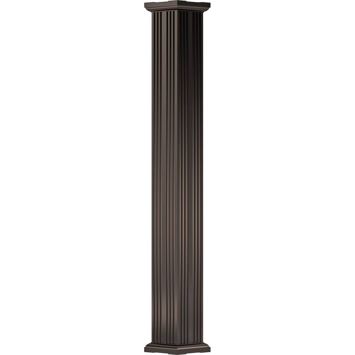 Textured Brown Fluted Aluminum Column with Capital Q219022