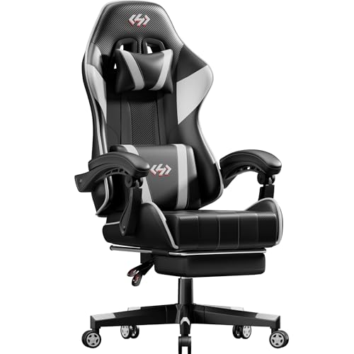 Ergonomic Gaming Chair with Footrest and Headrest W940482