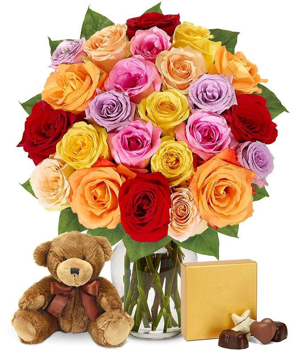 Two Dozen Mixed Rainbow Roses B6982