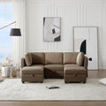 Brown Reversible Modular Sectional Sofa with Chaise and Storage G74445