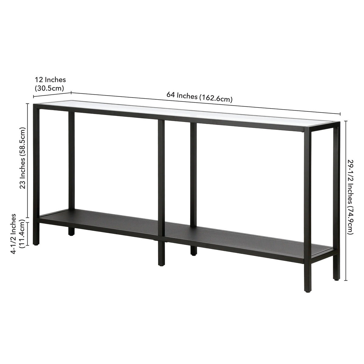 Blackened Bronze Rectangular Console Table C7451