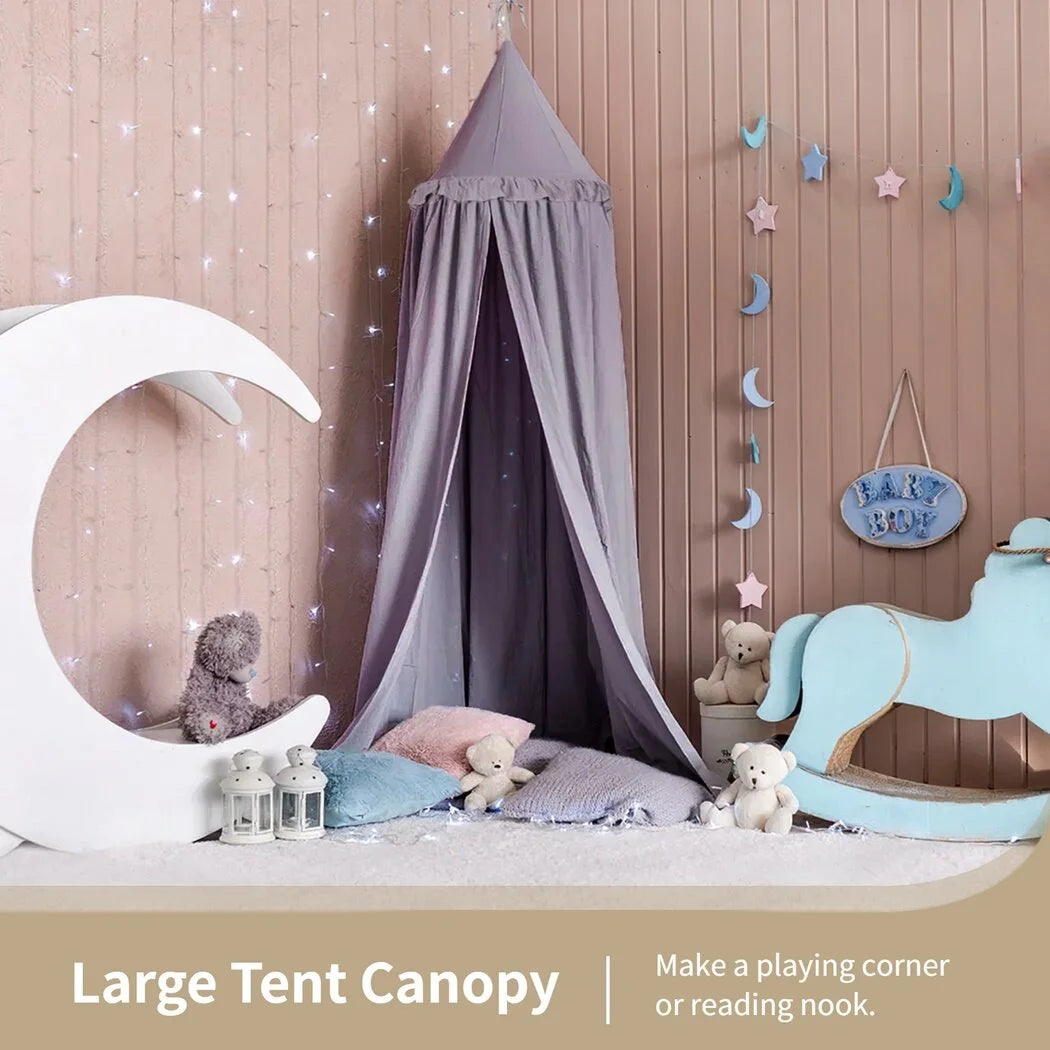 Grey Hanging Frills Ceiling Canopy Z136