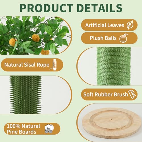 45 Inch Tall Cat Scratching Post with Sisal Rope Q8396