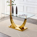 Glass Dining Table with Metal Legs J912