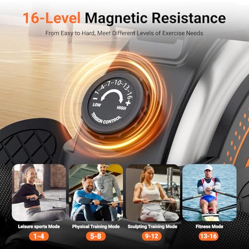 Magnetic Rowing Machine 350 LBS with LCD Monitor Z63798