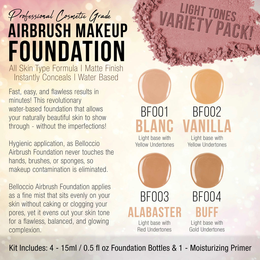 Airbrush Makeup Foundation Set Light Shade Face Cosmetic Kit X590