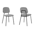 Gray Velvet Metal Dining Chair Set of 2 Y858