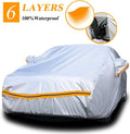 6 Layers Waterproof Car Cover with Zipper Cotton W67062