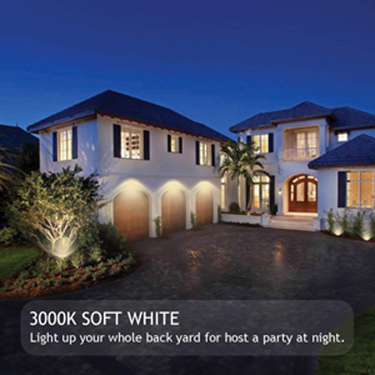 10W LED Landscape Lights 12V Low Voltage Outdoor Spotlights Warm White 3000K IP65 Waterproof 4 Pack C692795