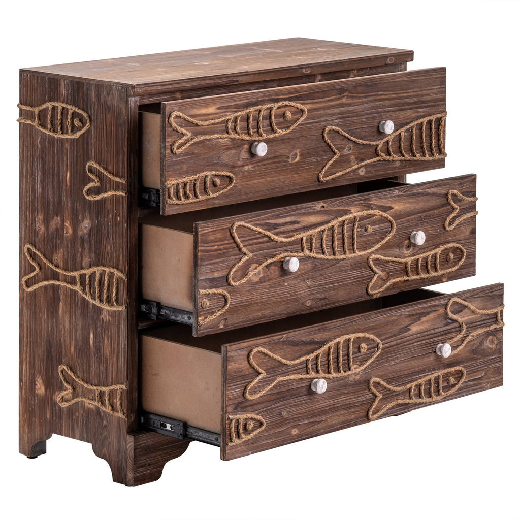 Brown Wood Fish Cabinet K7464