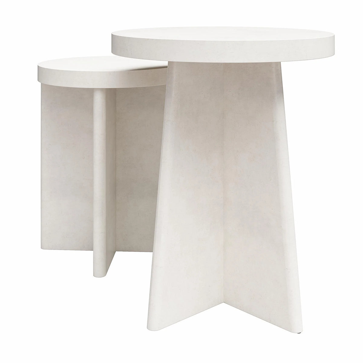 Round End Tables, Set of 2, Plaster Y514