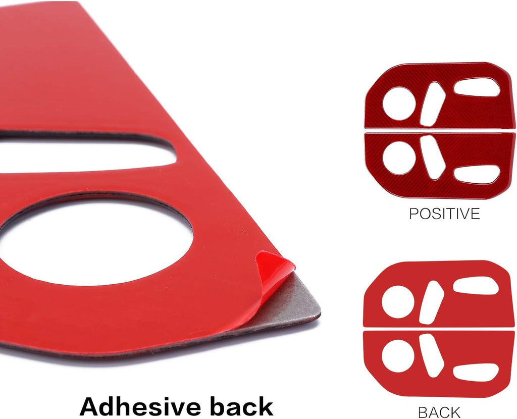 Carbon Fiber Seat Adjustment Button Frame Trim Cover Red 2PCS X18900